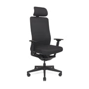 RM-Line Kasper bureaustoel - Hoofdsteun - Zwarte stoffering - Zwart frame NEN-EN 1335