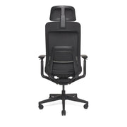 RM-Line Kasper bureaustoel - Hoofdsteun - Zwarte stoffering - Zwart frame NEN-EN 1335