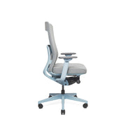 RM-Line Kyra bureaustoel - Grijze stoffering - Blauw frame NEN-EN 1335