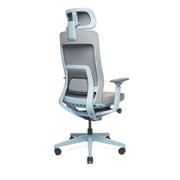 RM-Line Kyra bureaustoel - Hoofdsteun - Grijze stoffering - Blauw frame NEN-EN 1335