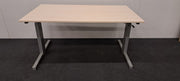 Slinger zit-zit bureau - 140x80cm - H63-86cm - Ahorn blad - Grijs onderstel - BR108