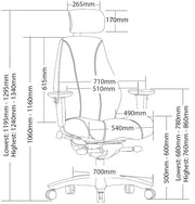 RM-Line Marc Bureaustoel - 24 uurs stoel - Stof bekleding