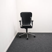 Ahrend 230 - Bureaustoel - Hoge rug - Grijs leer - Chroom onderstel - R&M Kantoor- en Designmeubilair