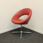 Artifort Nina - Design stoel - Rood leer - R&M Kantoor- en Designmeubilair