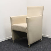 Bert Plantagie - Fauteuil - Beige leer - Verrijdbaar - R&M Kantoor- en Designmeubilair