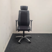 BMA Axia Focus 24/7 - bureaustoel - Zwart leer met stof - R&M Kantoor- en Designmeubilair