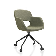 RM-Line Teddy - Draaibare vergaderstoel op wielen - Bouclé teddy stoffering