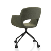 RM-Line Teddy - Draaibare vergaderstoel op wielen - Bouclé teddy stoffering