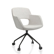 RM-Line Teddy - Draaibare vergaderstoel op wielen - Bouclé teddy stoffering