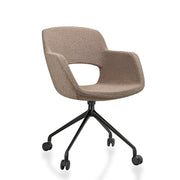 RM-Line Teddy - Draaibare vergaderstoel op wielen - Bouclé teddy stoffering