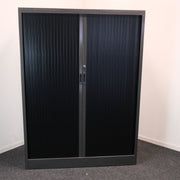 Roldeurkast - Antraciet - Zwart - 120x47x165cm (BXDXH) - Geen sleutel - R&M Kantoor- en Designmeubilair