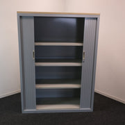 Roldeurkast - Grijs/Ahorn - 120x45x162cm (BXDXH) - Geen sleutel - RD27 - R&M Kantoor - en Designmeubilair