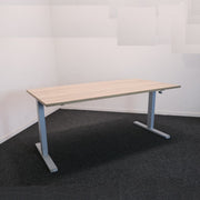 Slinger zit-zit bureau - 160x80cm - Grijs onderstel - Nieuw blad - R&M Kantoor- en Designmeubilair
