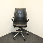 Twinform - Bureaustoel - Zwart leer - R&M Kantoor- en Designmeubilair