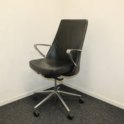Twinform - Bureaustoel - Zwart leer - R&M Kantoor- en Designmeubilair
