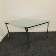 Vierkante salontafels - 70x65 cm - Glas - Chroom - R&M Kantoor- en Designmeubilair